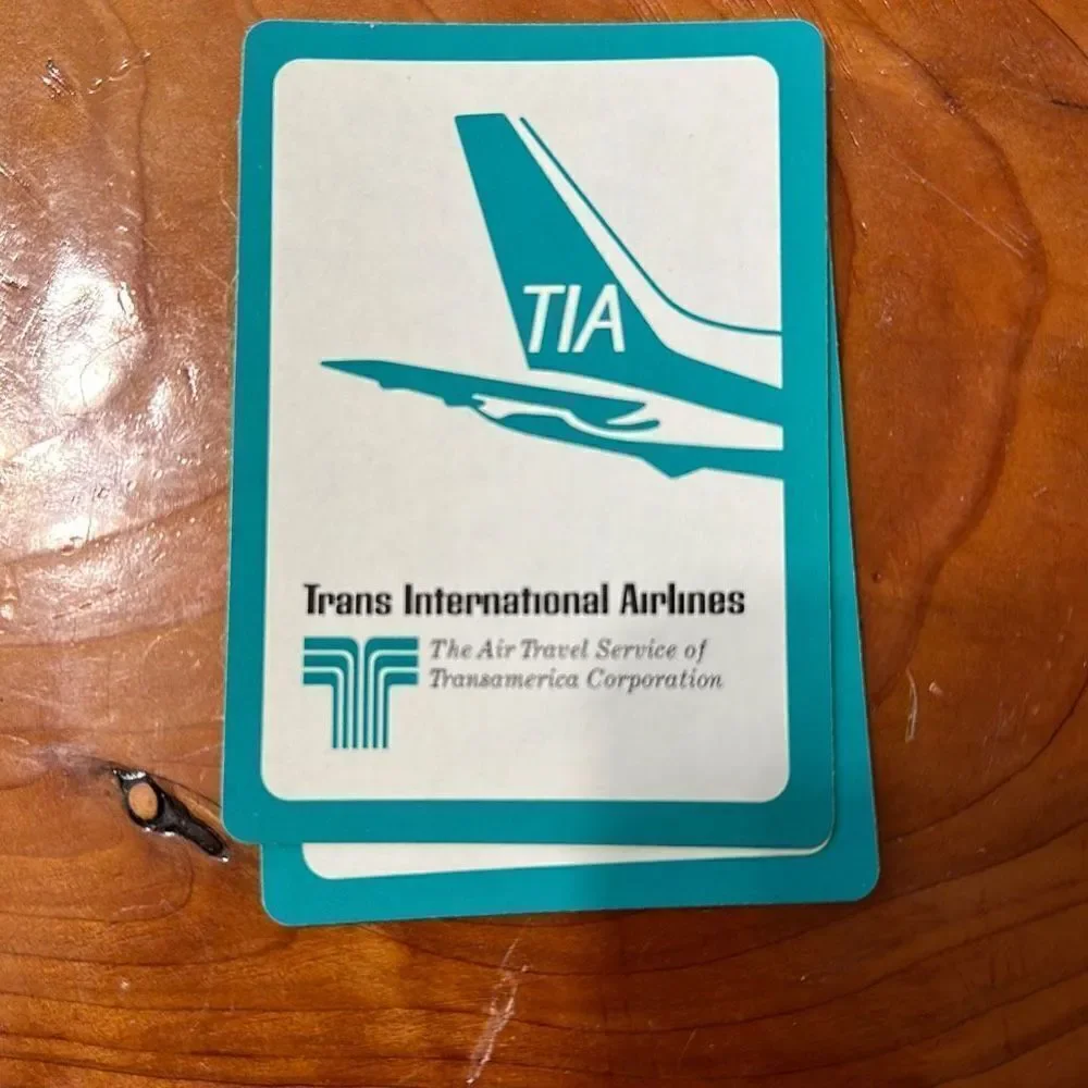 Trans Internal Airlines Playing Cards Vintage